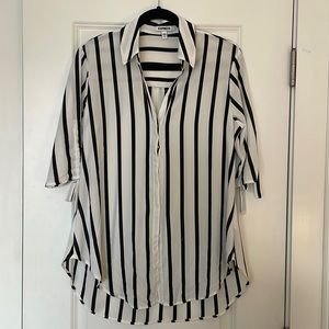 Striped button down top